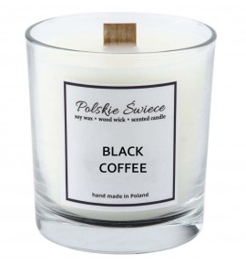 BLACK COFFEE - Świeca zapachowa z drewnianym knotem VIVAT