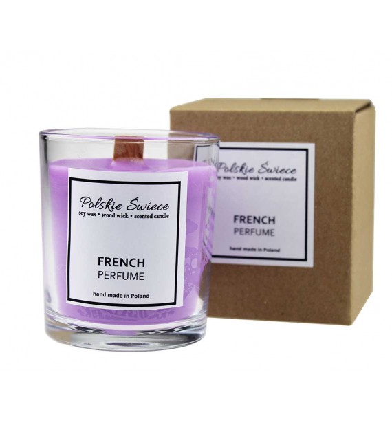French Perfume - Świeca sojowa | Drewniany knot