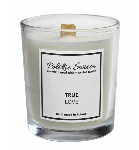 TRUE LOVE - Naturalna świeca zapachowa z drewnianym knotem