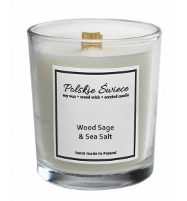 Wood Sage & Sea Salt - Świeca sojowa z drewnianym knotem